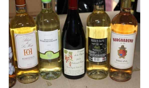 10 flessen diverse wijnen